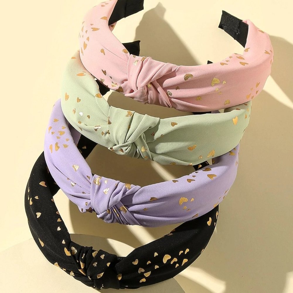 Gold-foiled Hearts Headband